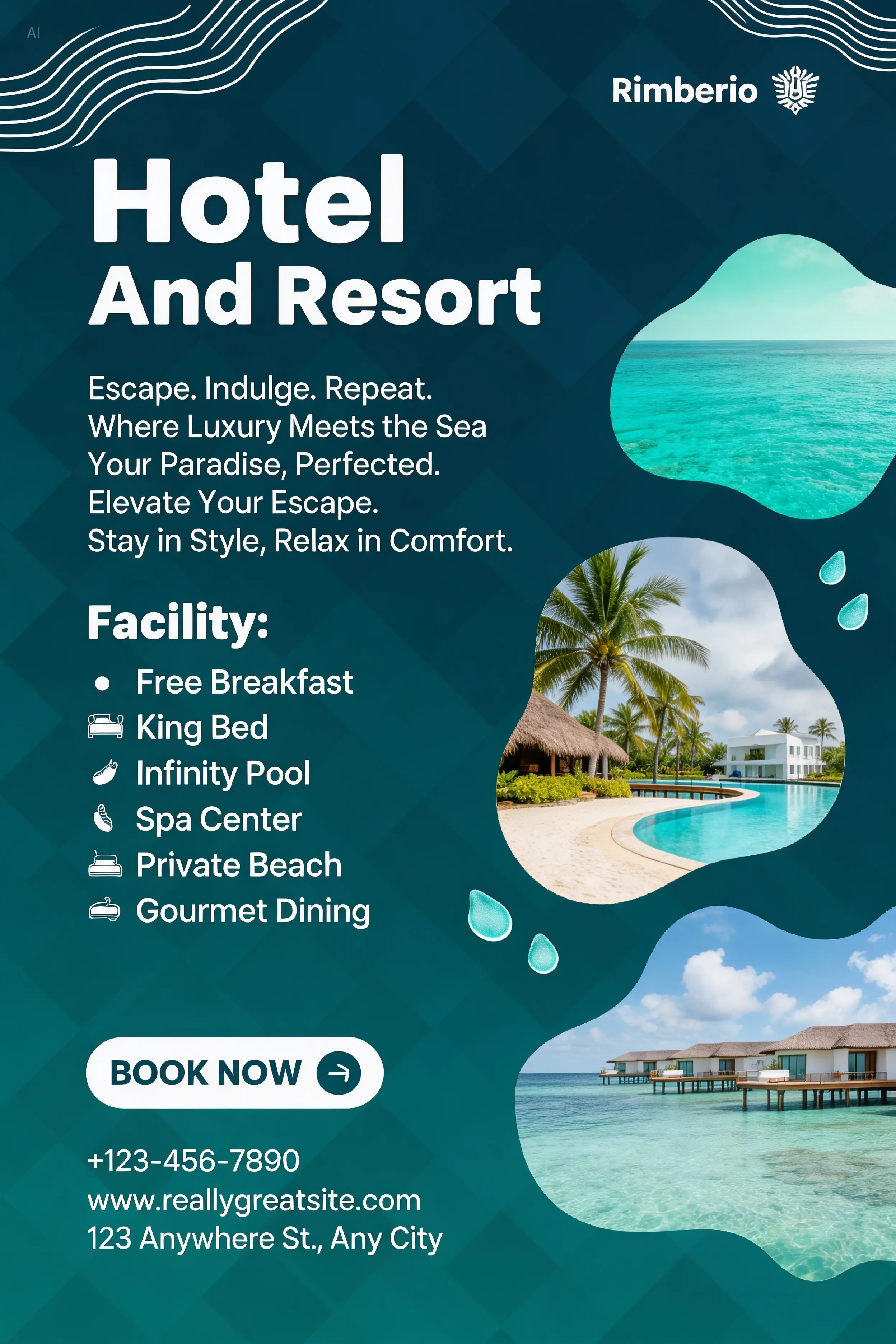 Hotel resort flyer - Seedream 5.0 Pro AI image example